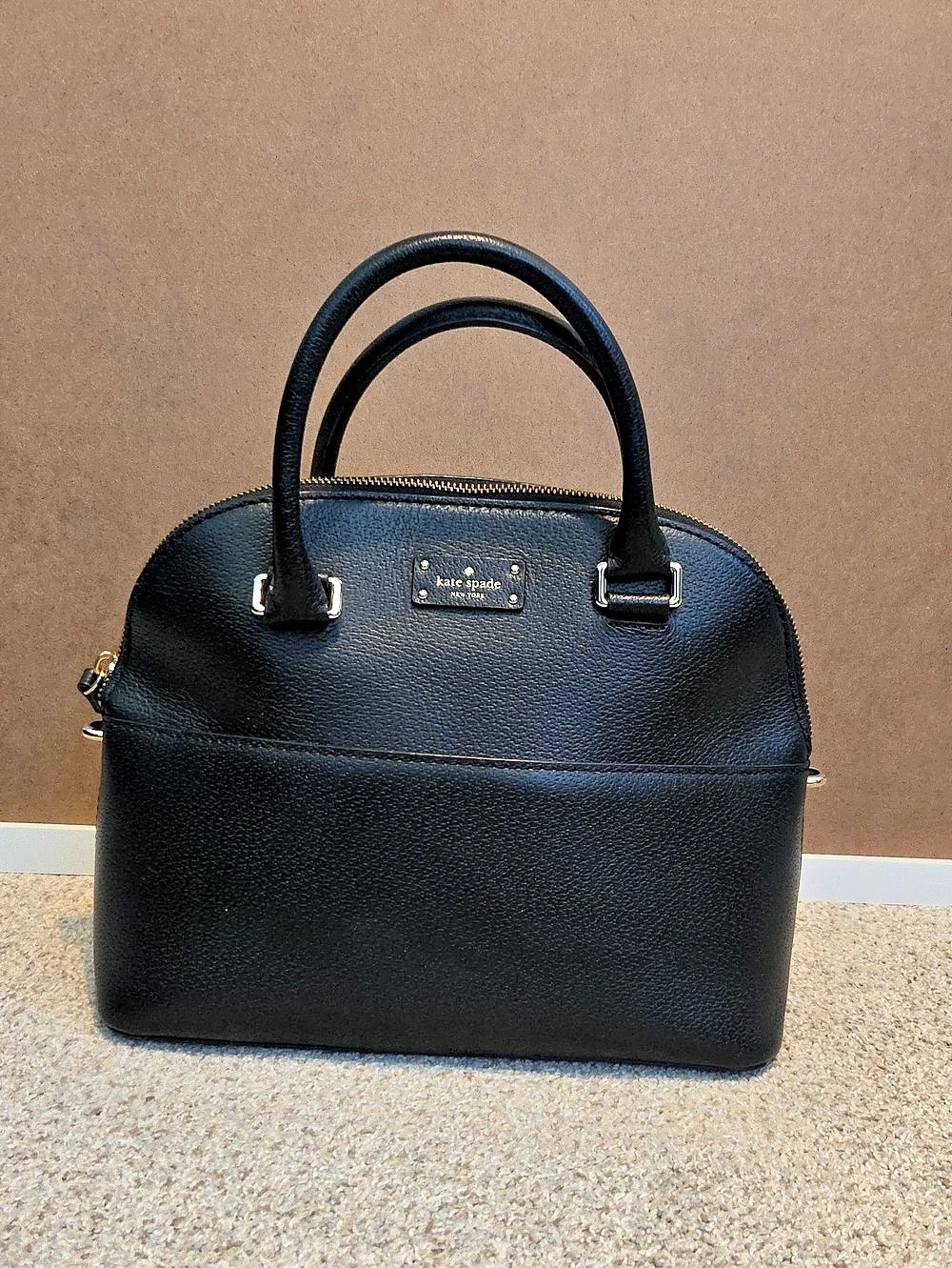 Kate Spade Cameron Black Leather Dome Satchel